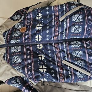 Girls Roxy Navy and Gray Patterned Ski/ Snowboard Jacket